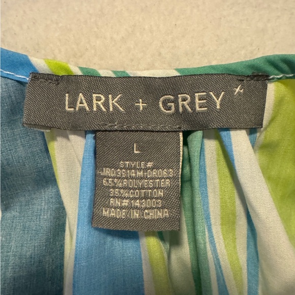 Lark + Grey Striped Short Sleeve Dress - Picture 3 of 6